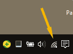 das WLAN Symbol in der Windows Taskleiste unten rechts