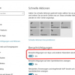 Windows 10 Benachrichtigungen abschalten